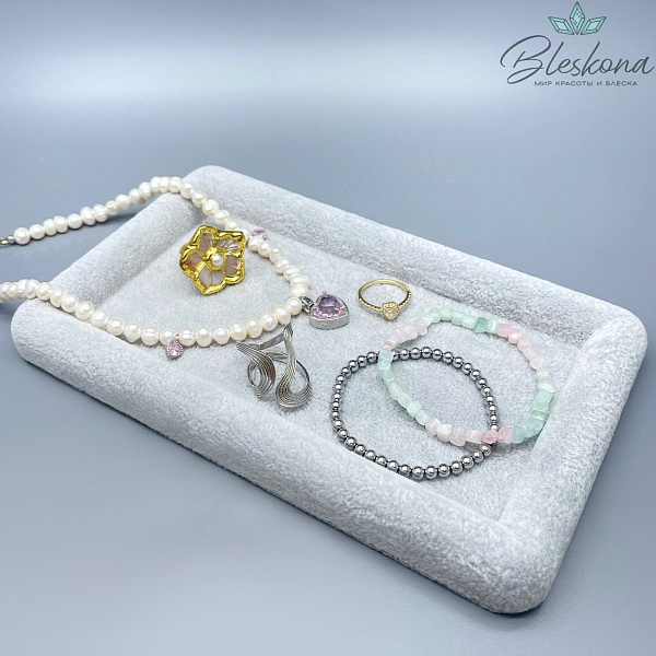 Планшет для демонстрации прямоугольный серый 20*12 см