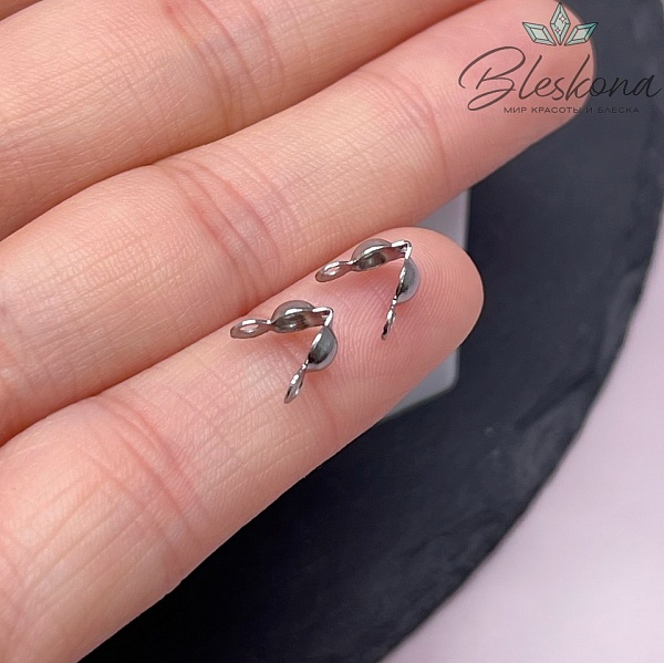 8*4 мм Цвет серебро, Каллоты двойное кольцо уп. 10 шт. 