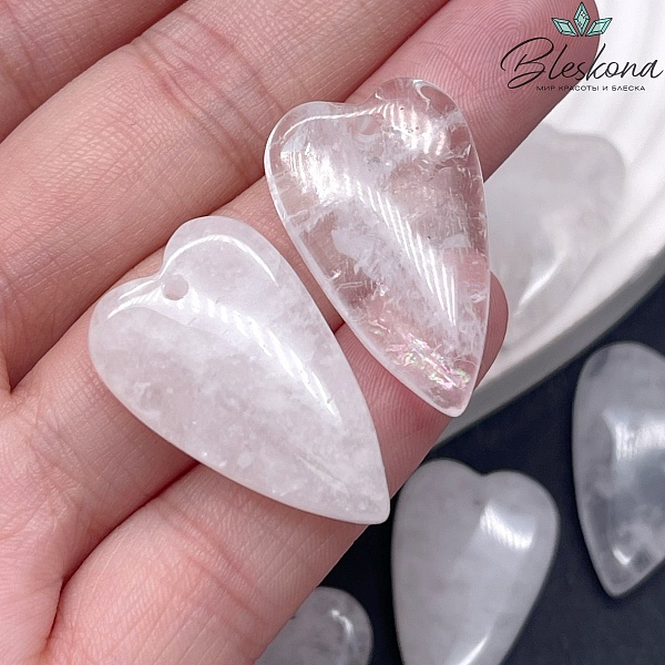 18*29 мм Подвеска Сердце Горный хрусталь
