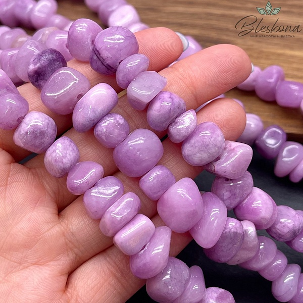 Оникс фриформ сиреневый (6-10)*(10-15) мм