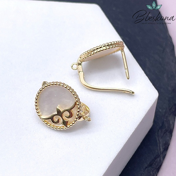 19*15 мм Цвет золото, Швензы Этно перламутр 