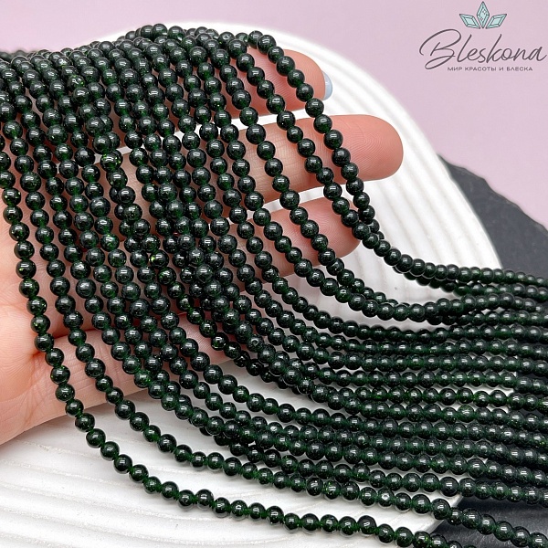 Авантюрин зеленый (имитация) 4 мм 