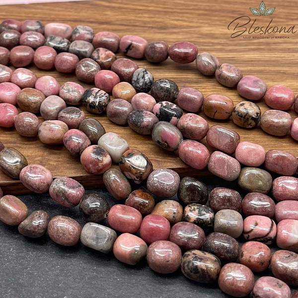Родонит черно-розовый галтовка (9-11)*(7-8) мм