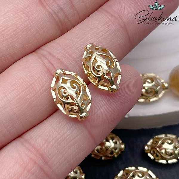 14*9 мм Цвет золото, Бусина Этно №3 