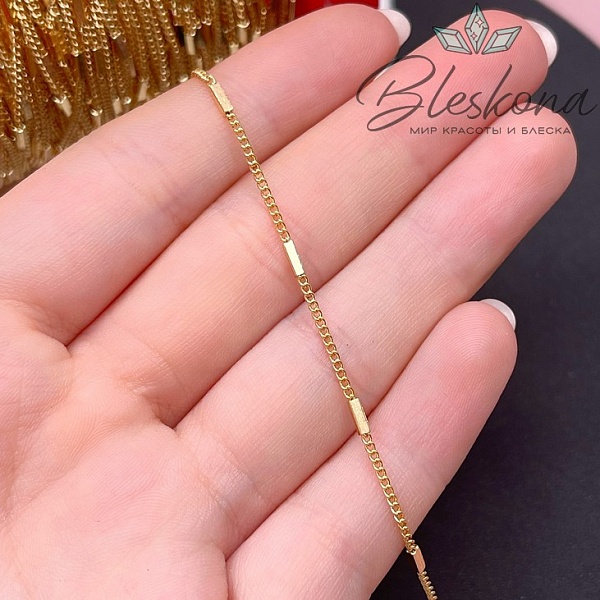 Цепь №155-1 цвет золото, палочка 1,5*1,2 мм