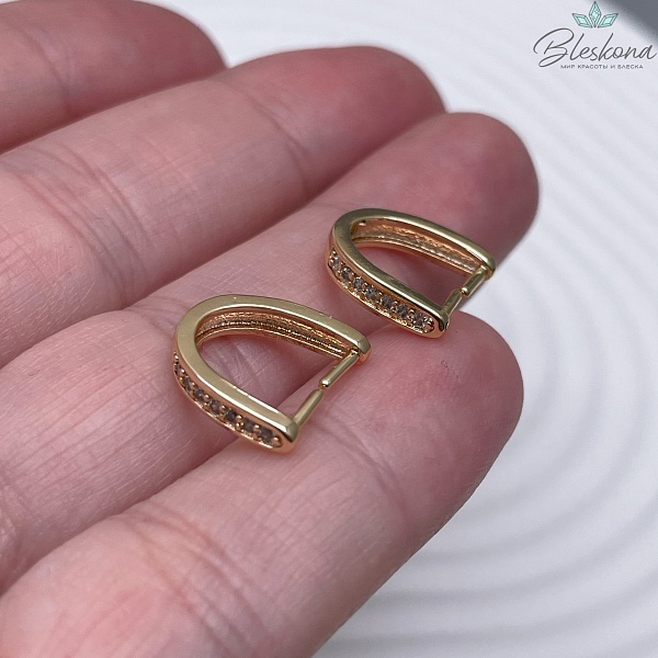 11,8*2,9 мм Цвет золото, Бейл Зажимной цирконы