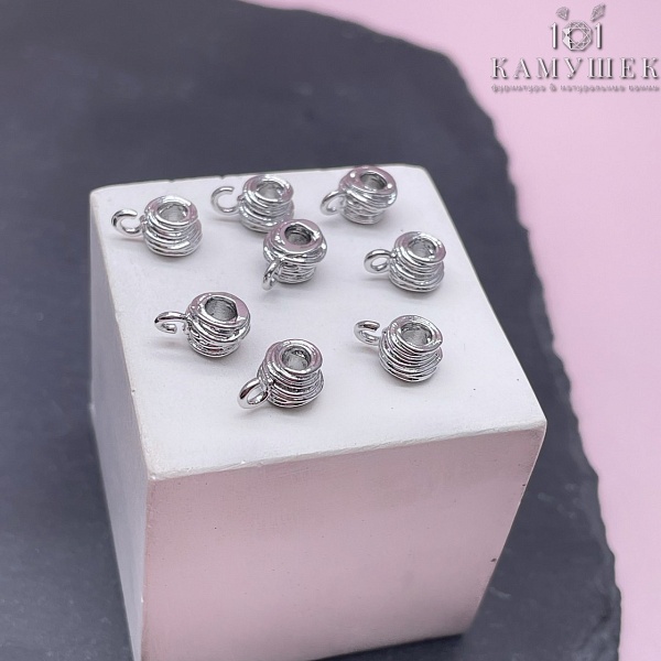 9,4*5 мм Цвет серебро, Бейл улей разъмное кольцо