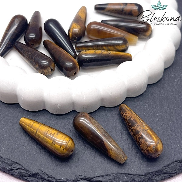 Тигровый глаз капля 30*10 мм (штучно)