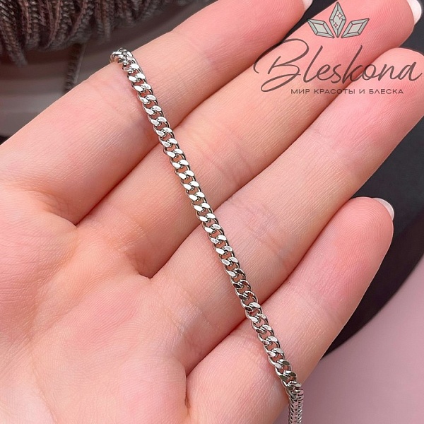Цепь №86 цвет серебро 3*4 мм