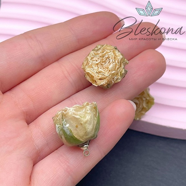 20-26 мм, Цвет золото, Подвеска роза в эпоксидной смоле №5