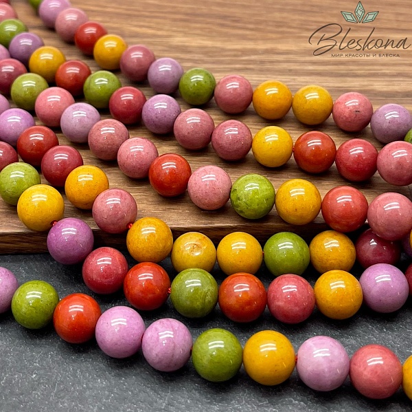 Агат микс №1 (тонированный) 10 мм 