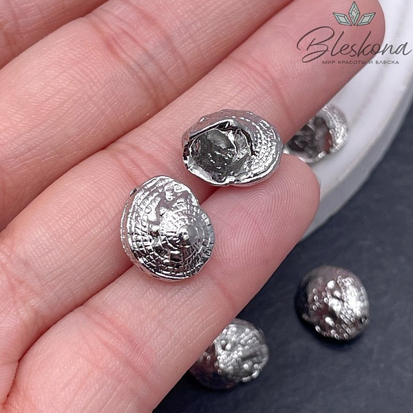 13*11 мм Цвет серебро, Подвеска Ракушка улитка 