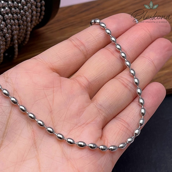 Цепь №С117 Цвет серебро 4,5*3 мм рис Сталь