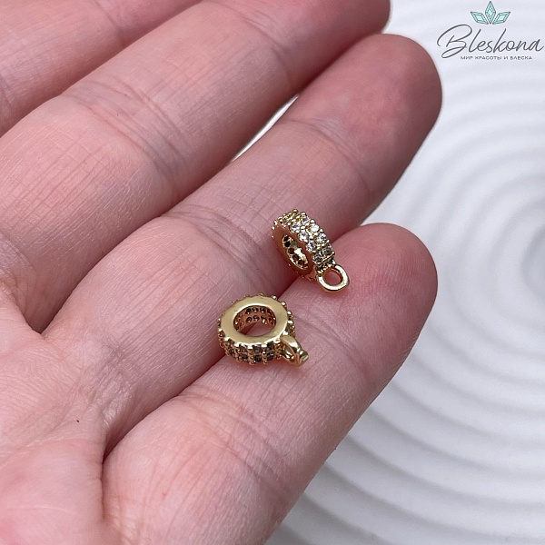 7*2,6 мм Цвет золото, Бейл цирконы неразъемное кольцо