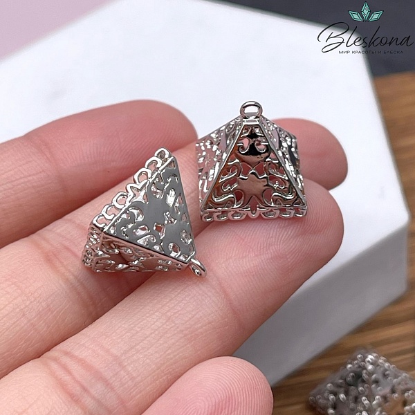 14*14 мм Цвет серебро, Концевик Этно №1