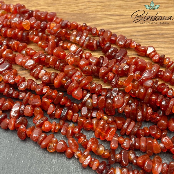 Крошка Сердолик ширина бусин ~ 7-11 мм