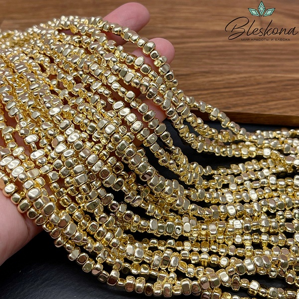 4,5-6 мм Гематин сколы шлифованные, светлое золото, имитация
