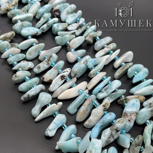 Ларимар сколы шлифованные 10-15 мм