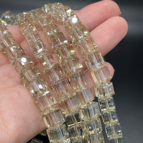 8 мм Стекло Lux, куб огранка, цвет песочный