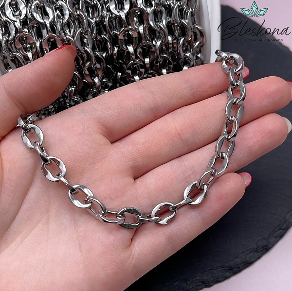 Цепь №48-5 цвет серебро 10*8 мм