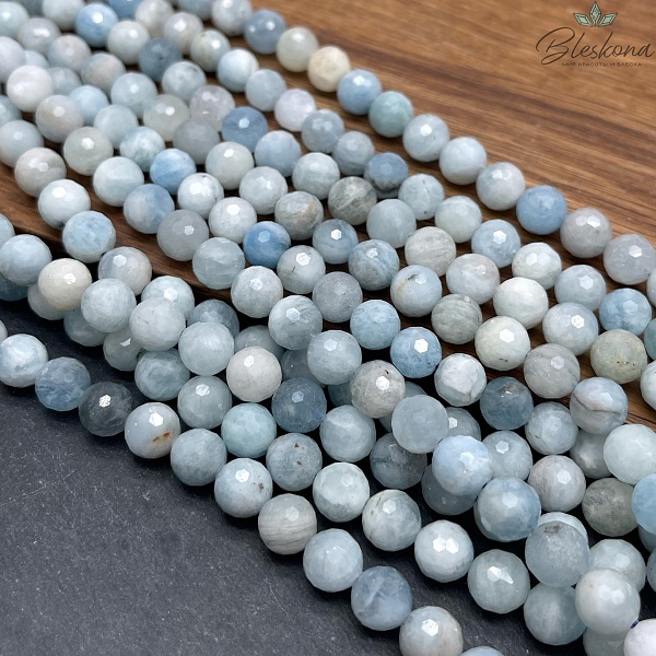 8 мм Аквамарин шар огранка №4