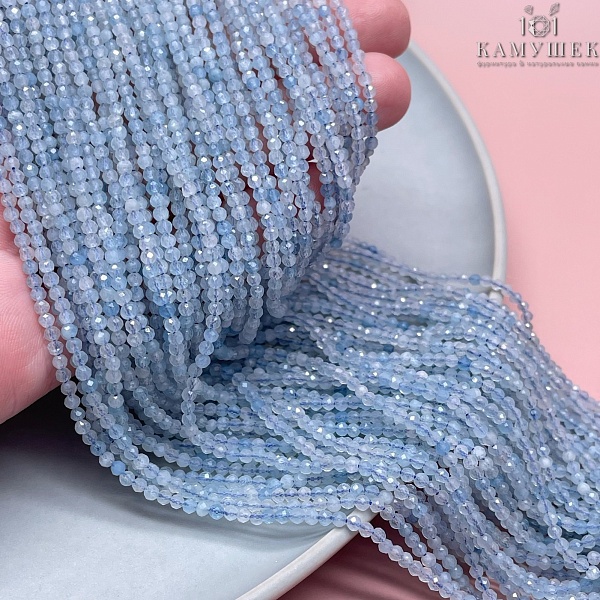 2,5 мм Аквамарин микроогранка №1