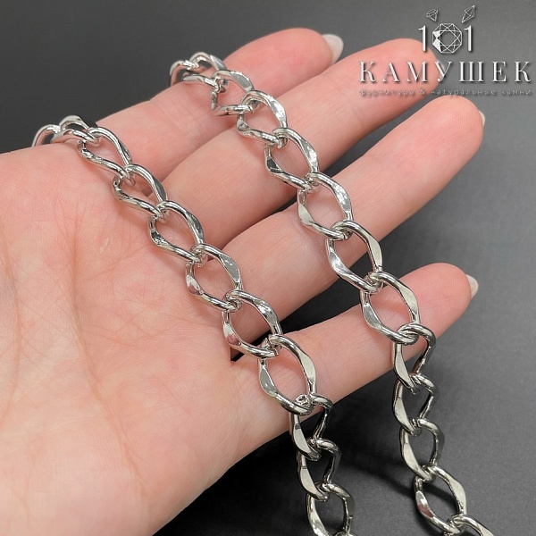 Цепь №23-1 цвет золото 2*1,5 мм сердце