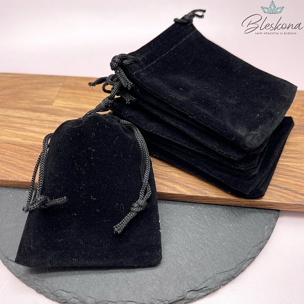 Мешочки бархат Черный 9*7см 5 шт 