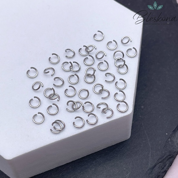 4*0,6 мм Цвет серебро, Колечки разъемные уп. 1 гр