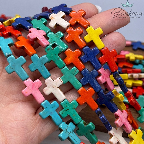 16*12 мм Магнезит (Говлит) имитация крест микс (тонированный)