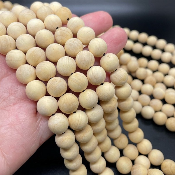 10 мм, Деревянные бусины молочные