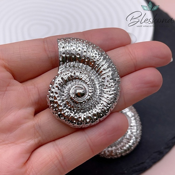 42*35 мм Цвет серебро, Подвеска Ракушка улитка