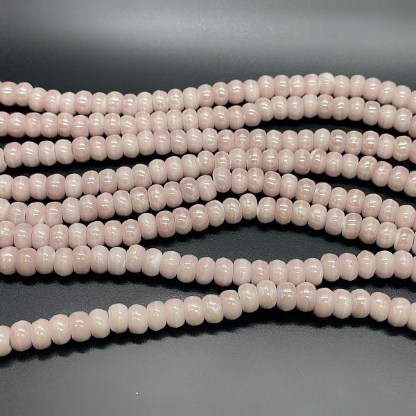 6*4 мм Бусина-разделитель, керамика  цвет пудровый