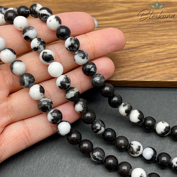 Черно-белая Яшма Зебра 8 мм