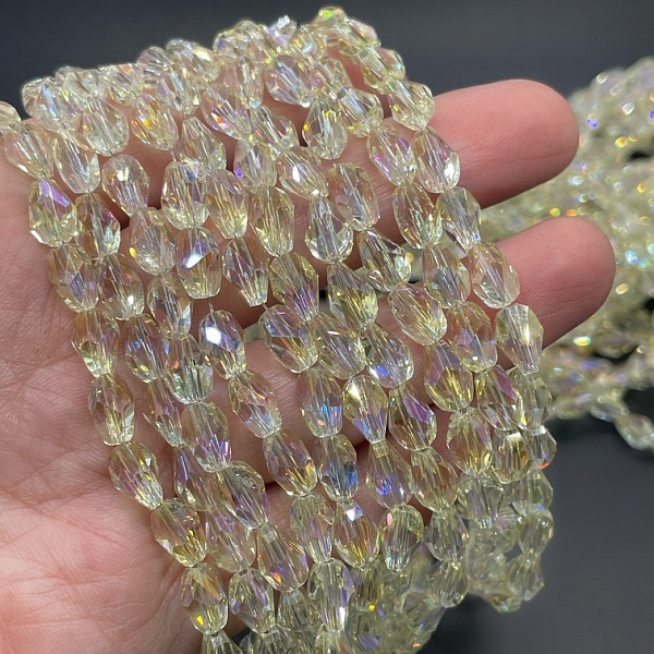 6*8 мм Стекло Lux, ракушка, цвет AB