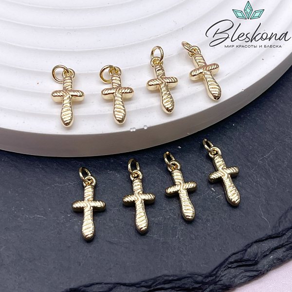 14*7 мм Цвет золото, Подвеска Крест полосы