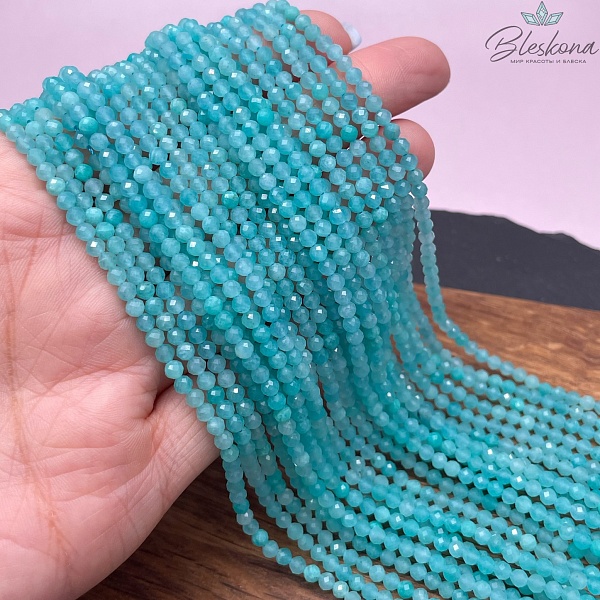Амазонит алмазная огранка №4 3 мм