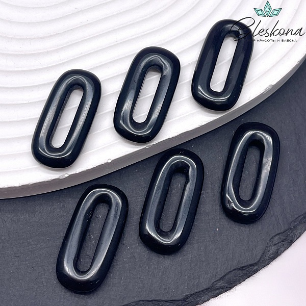 30*14 мм Подвеска овал Обсидиан