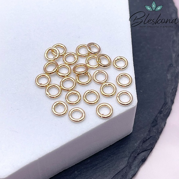 5*1 мм Колечки неразъемные цвет золото уп.1гр 