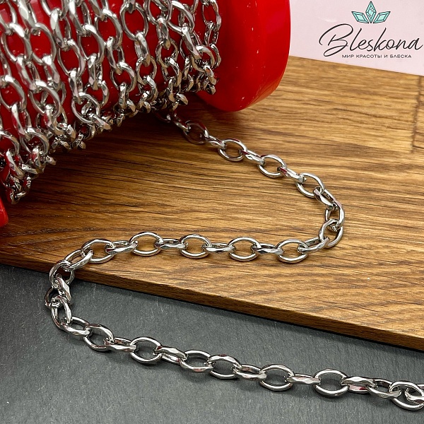 Цепь №62 цвет серебро 10,8*7,5 мм