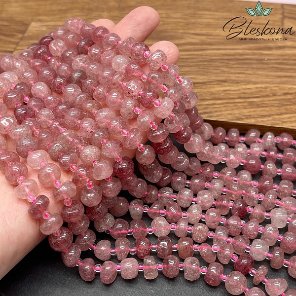  Кварц клубничный галтовка (5-6)*(6-8) мм