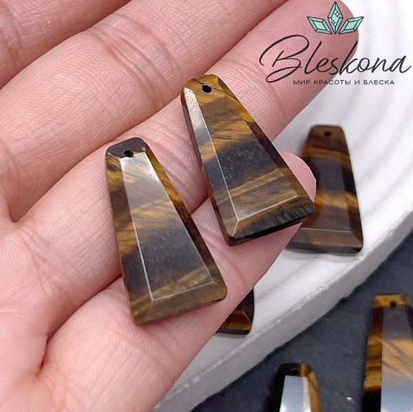 25*13 мм Подвеска трапеция Тигровый Глаз огранка