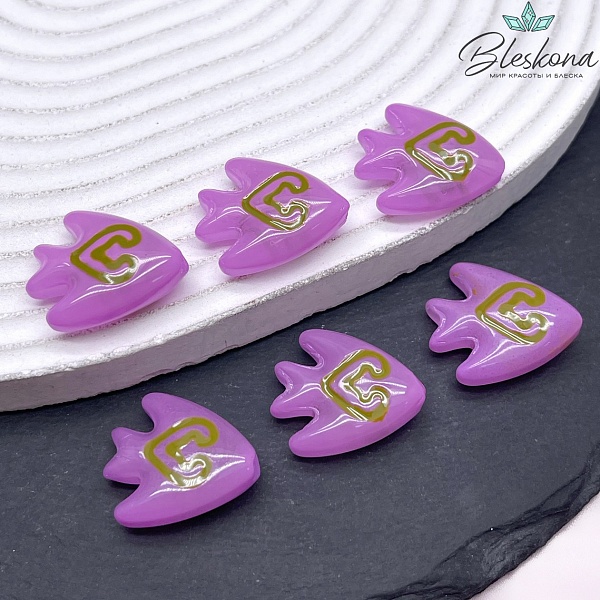 19,5*22 мм Бусина Рыбка фиолетовая