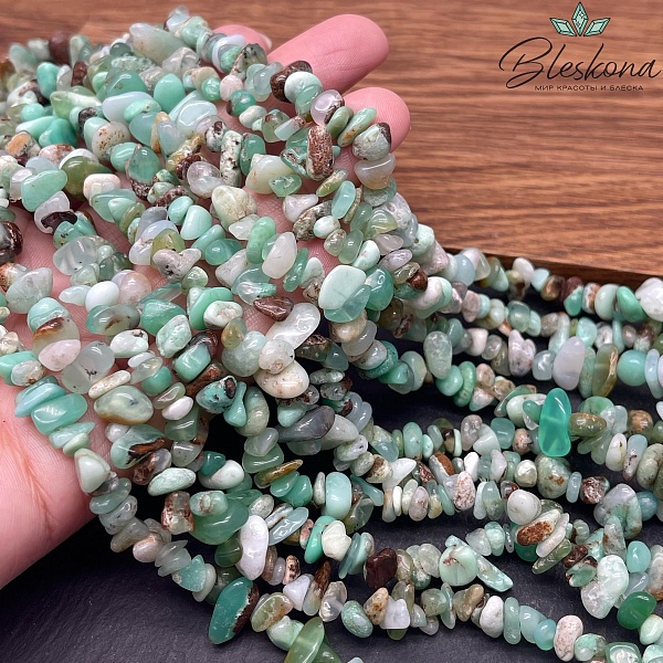 Крошка Хризопраз ширина бусин ~ 6-10 мм