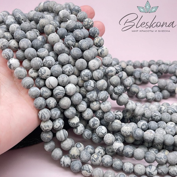 Яшма картографическая матовая 8 мм