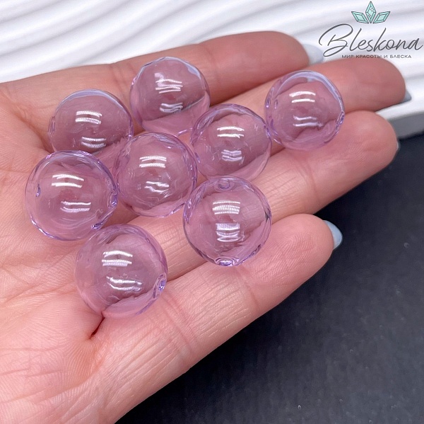 14 мм Бусина шар стекло фиолетовое