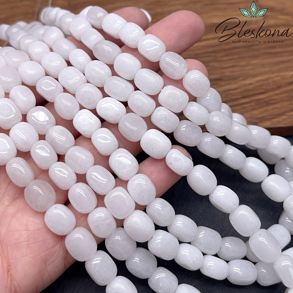 Кварц Белый прямоугольник фриформ 9*7 мм