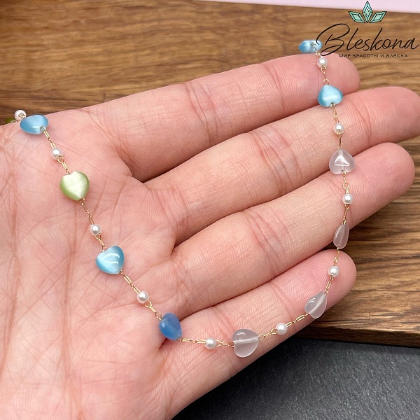 Цепь №168-1 цвет золото, сердце 6*6 мм 20 см