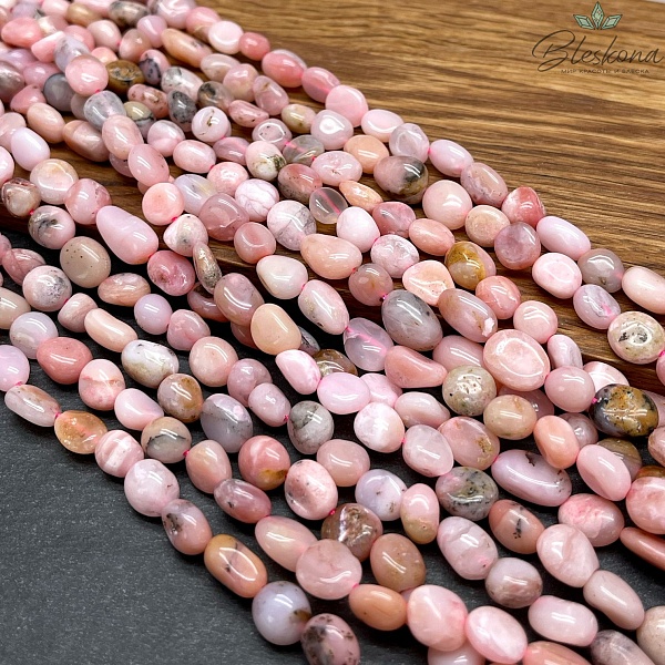 Опал розовый галтовка 9-11 мм