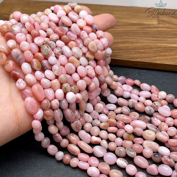 Опал розовый галтовка 6-9 мм